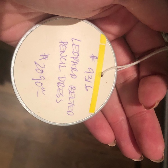 NWT Classic Kevan Hall Belted Leopard Pencil Dress in Raw Silk Sz 10 - Picture 5 of 7